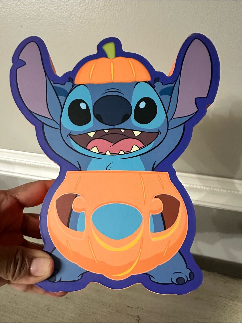 Disney Stitch Halloween Pumpkin Wall Decor - Blue, Orange, Purple